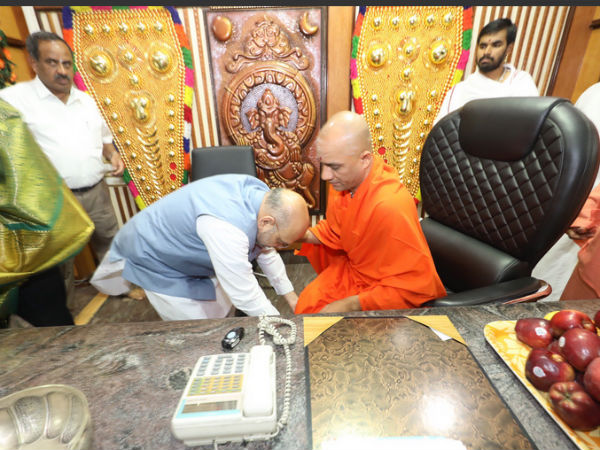 Assembly Elections 2018 : BJP president Amit Shah meet Nirmalananda Swamiji
