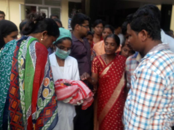 Four-day-old baby was found near the Gowramma Lake in Magadi town.