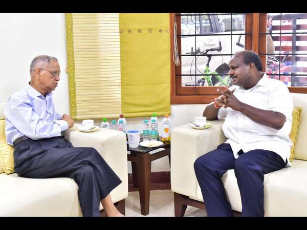 cm kumaraswamy met infosys co founder narayana murthy