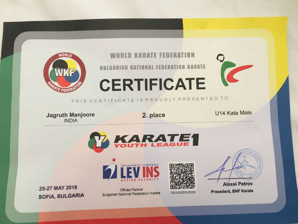 Bengaluru boy Jagruth world No.2 in Karate ranking Bengaluru boy Jagruth world No.2 in Karate ranking