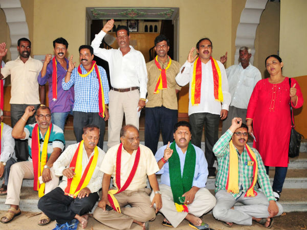 Protest against releasing tamil movie Kala