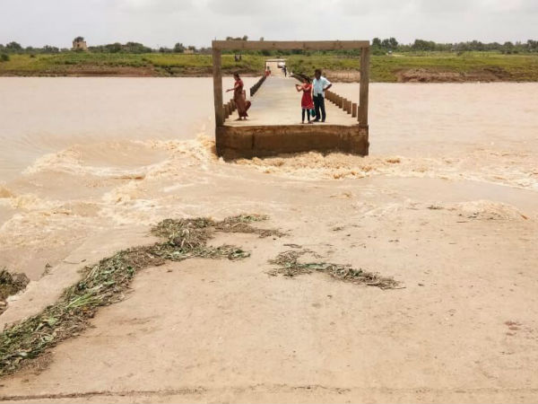 Bridge Cum Bandar floated by the continuous rain in belgaum