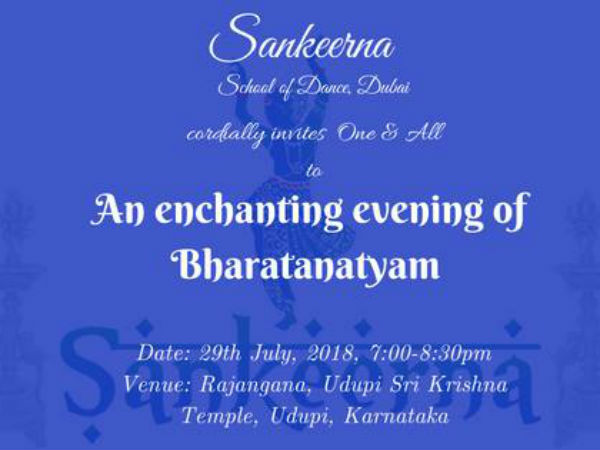 An enchanting evening of Bharatanatyam in Udupi An enchanting evening of Bharatanatyam in Udupi