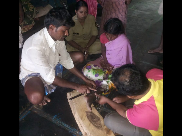 Woman has been arrested by the iron chain for 12 years in konuru village 