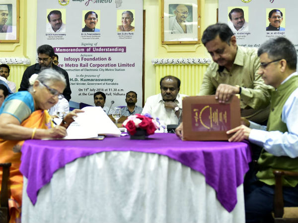 Infosys Foundation signs MoU with BMRCL 