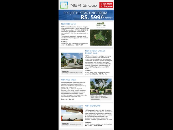 NBR Developers - Projects starting from Rs. 599 Per Sqft