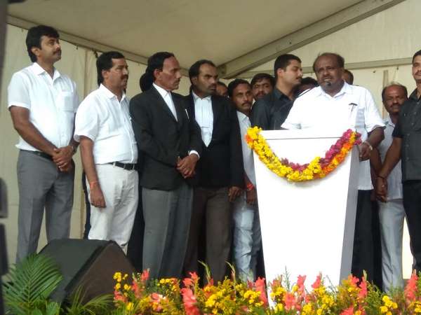 Chief Minister HD Kumaraswamy toured throughout the day at Ramanagara