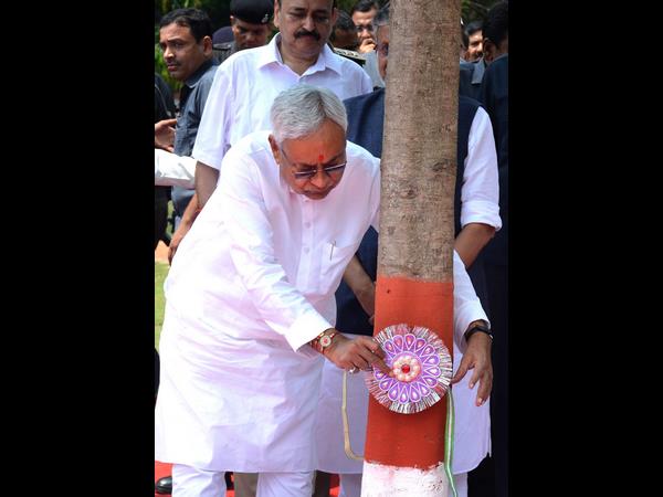 ಬಿಹಾರದಲ್ಲಿ ಮರಕ್ಕೆ ರಾಖಿ ಕಟ್ಟಿದ ನಿತೀಶ್