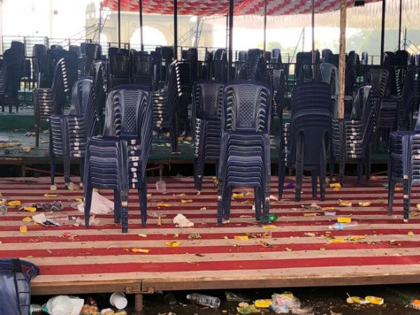 Plastic bottels, Garbage in Mysuru palace after Dassara Plastic bottels, Garbage in Mysuru palace after Dassara