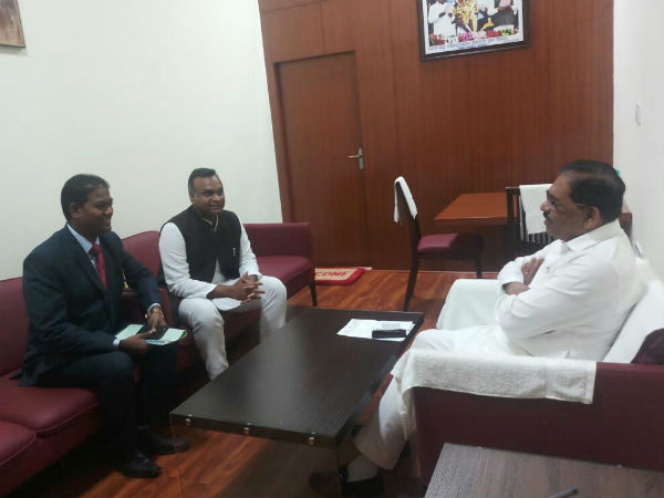 DCM meets Doctor ambedkar grandson Rajaratna DCM meets Doctor ambedkar grandson Rajaratna