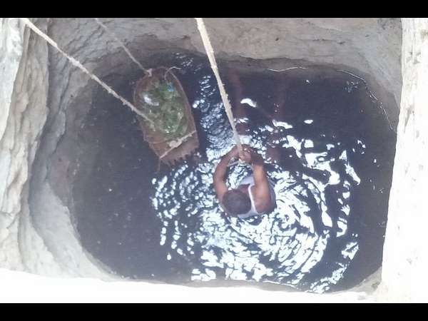 Ancient time well have been cleaned by the Hangala villagers