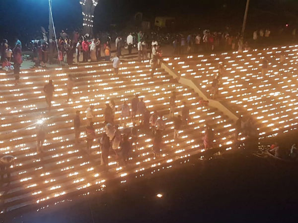 Kapila aarati programme was held at the Kapila Rivers manikarnika ghatta 
