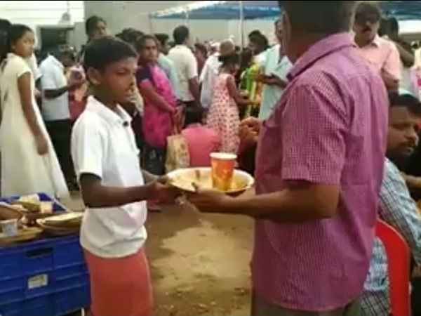 Viral Video: A boy from siddaganga mutt requesting people to not waste food Viral Video: A boy from siddaganga mutt requesting people to not waste food
