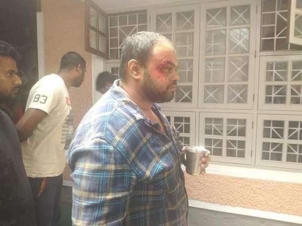 ಪ್ರೀತಂಗೌಡ ಮನೆ ಮುಂದೆ ಪ್ರತಿಭಟನೆ