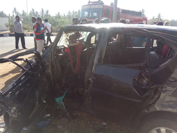 four of family charred to death as car hits roadside toilet 