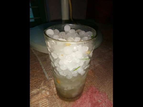 Hail stones rain came yesterday in Chikkamagalur