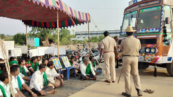 Farmers protest against Asian paints in Immavu, Mysuru district
