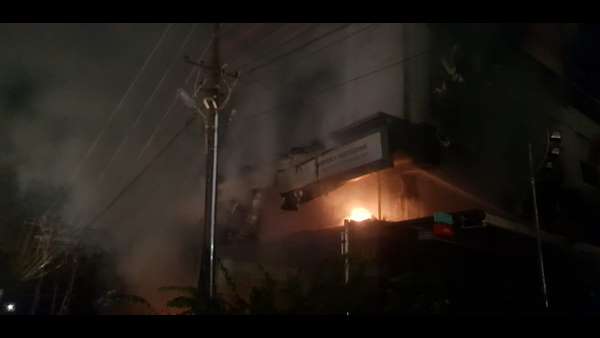 Showroom engulfed in fire in Udupi