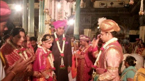 third year wedding anniversary of yaduveer wadiyer and Trishika