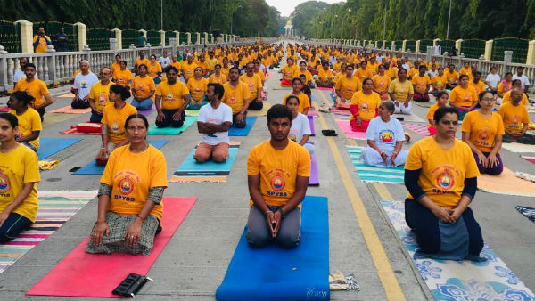 Yoga rehearsal held ahead of International Yoga Day in Mysore Yoga rehearsal held ahead of International Yoga Day in Mysore