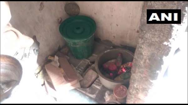 Toilet of an Anganwadi centre in Shivpuri being used as a makeshift kitchen