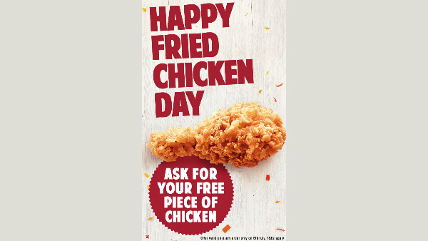 KFC National Fried Chicken Day With Free Chicken piece 