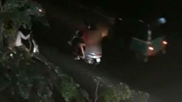 Girl Riding Scooter Without Dress In Mid Night At Belagvi