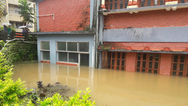 Flood Rushed To Yatri Nivas In Sringeri