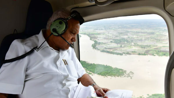 Yediyurappa Conducts Aerial Survey Of Rain Hit Areas Of North Karnataka Yediyurappa Conducts Aerial Survey Of Rain Hit Areas Of North Karnataka