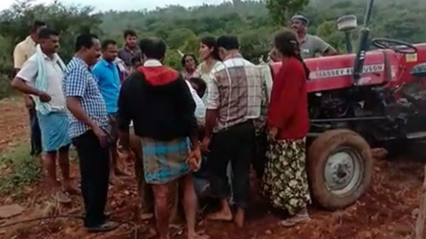EX MLA Cheluvarayaswamy relative tries to run tractor over farmer family