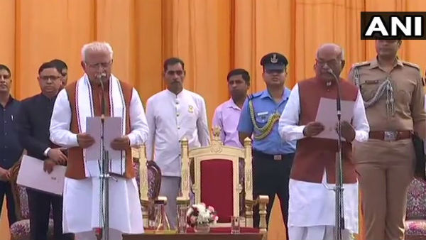 Manohar Lal Khattar Takes Oath As Haryana CM