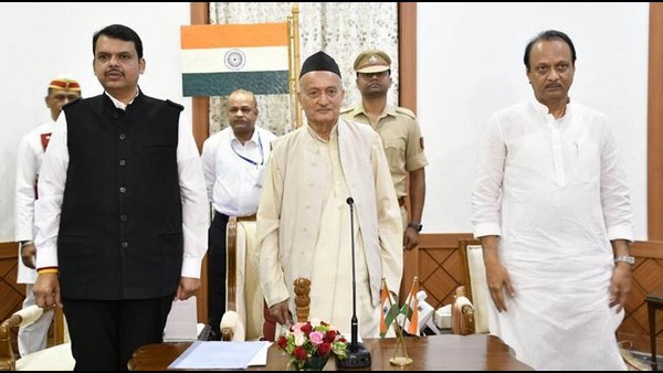 ಫಡ್ನವೀಸ್, ಅಜಿತ್ ಪವಾರ್ ಪ್ರಮಾಣವಚನ 