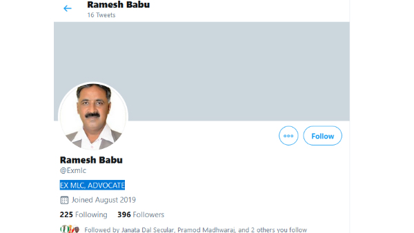 JDS spokesperson Ramesh Babu nominal protest against Deve Gowda 