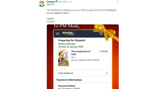 Congress Party Book The Constitution Copy In Online For PM 