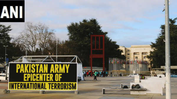 Pakistan Army Epicenter of International Terrorism- A Banner In Switzerland Pakistan Army Epicenter of International Terrorism- A Banner In Switzerland
