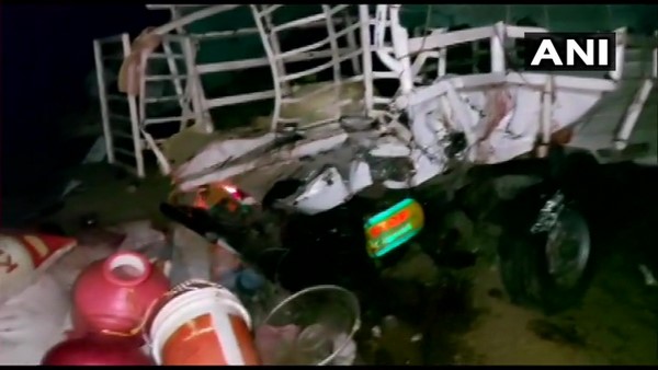 5 Persons Died After Collision Between Lorry And Mini Truck In Shamshabad