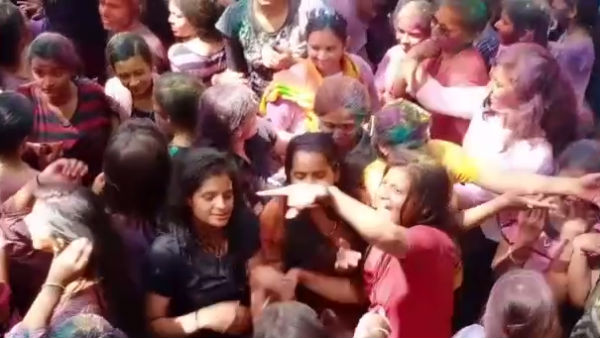 In Between Corona Fear Holi Celebrated Grandly In Ram And Co Circle 