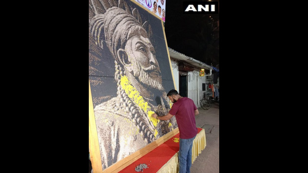 World Record: Shivaji Portrait Made From 46,080 Plastic Bit