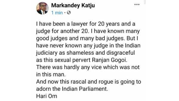 Retired Justice Markandey Katju Attack On Retired Justice Ranjan Gogoi