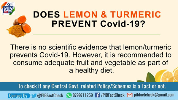 Fact Check: Lemon and turmeric do not prevent coronavirus 
