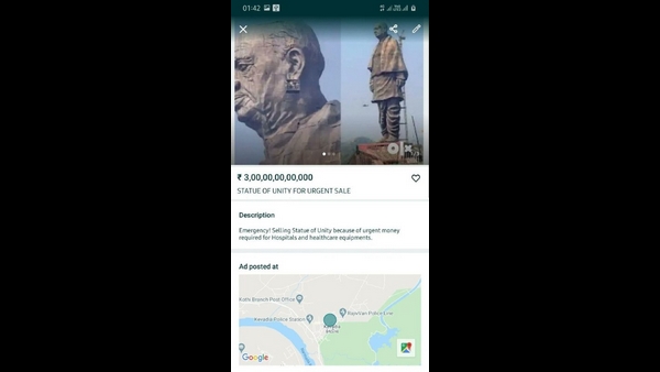 Ad Seeks 30,000 Crores For Statue Of Unity To Fight COVID-19, Case Filed 