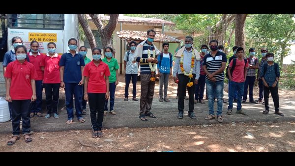 Hiriyuru Students Returned From Madhya Pradesh