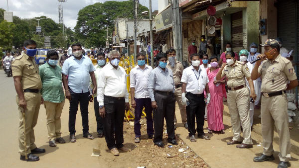  ದಾವಣಗೆರೆ; ಹರಿಹರದ ಶಿವಮೊಗ್ಗ ರಸ್ತೆ ಸೀಲ್ ‍ಡೌನ್
