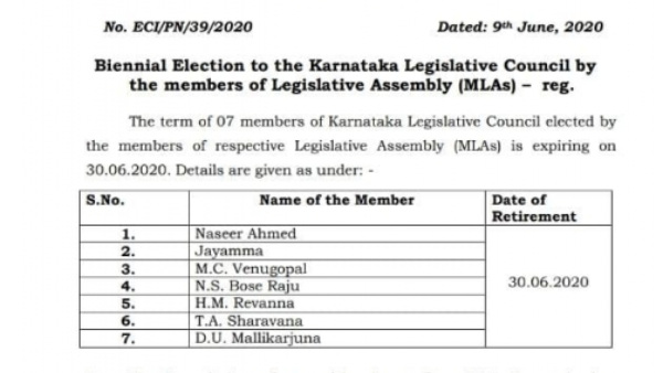 Karnataka Legislative Council MLC Election 2020 Dates announced