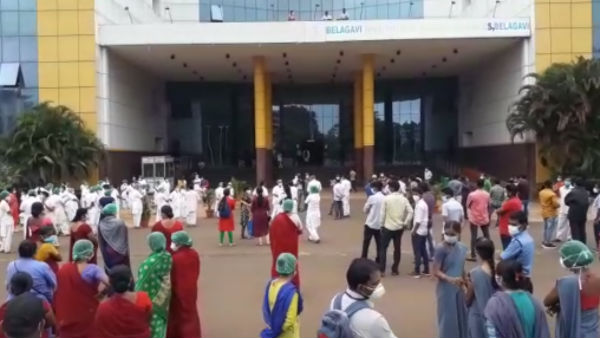 Angry Relatives Set Ambulance On Fire After COVID-19 Patient Dies In Belagavi Hospital
