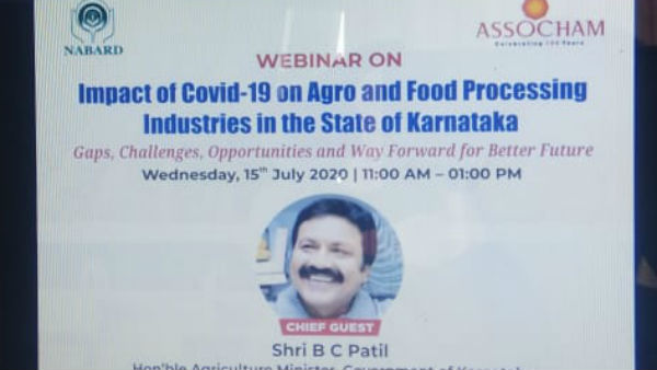 BC Patil Spoke About Karnataka Agriculture Scenario In Webinar By ASSOCHAM