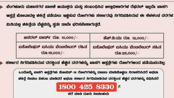 ಚಿಕಿತ್ಸೆಯ ದರಗಳ ಪಟ್ಟಿ