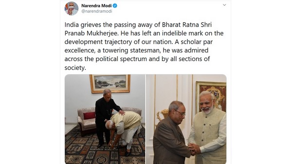 PM Narendra Modi Mourns Former President Pranab Mukherjee Death