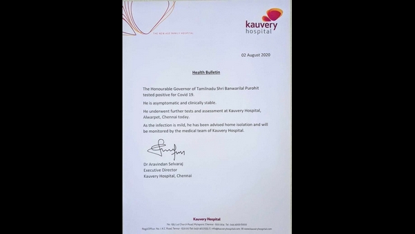 Tamil Nadu Governor Banwarilal Purohit Tested Coronavirus Positive