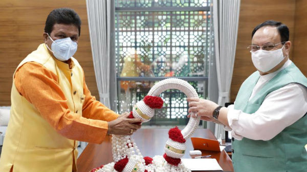 State Agriculture Minister BC. Patil Met Bjp National President J.P. Nadda In Delhi State Agriculture Minister BC. Patil Met Bjp National President J.P. Nadda In Delhi